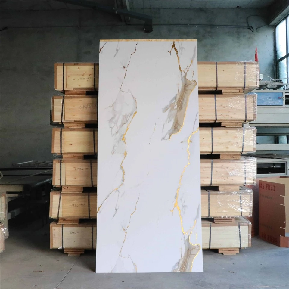 Modern White Marble Slab Decorative PVC Wall Panels factory